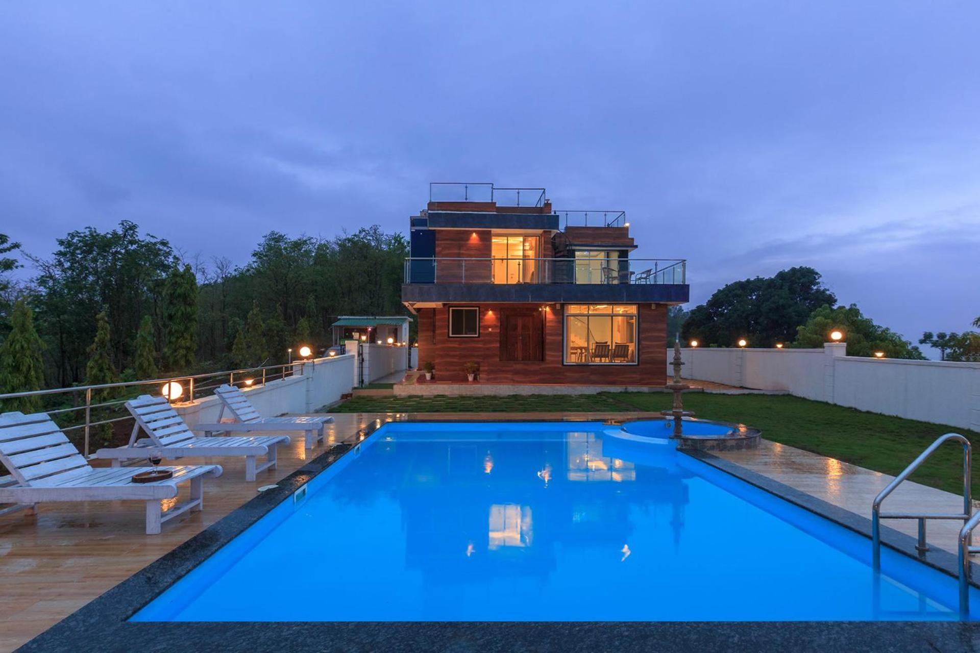 Stayvista'S Panoramic Peaks - Mountain-View Villa With Pool, Tent & Turf Saralgaon Екстер'єр фото
